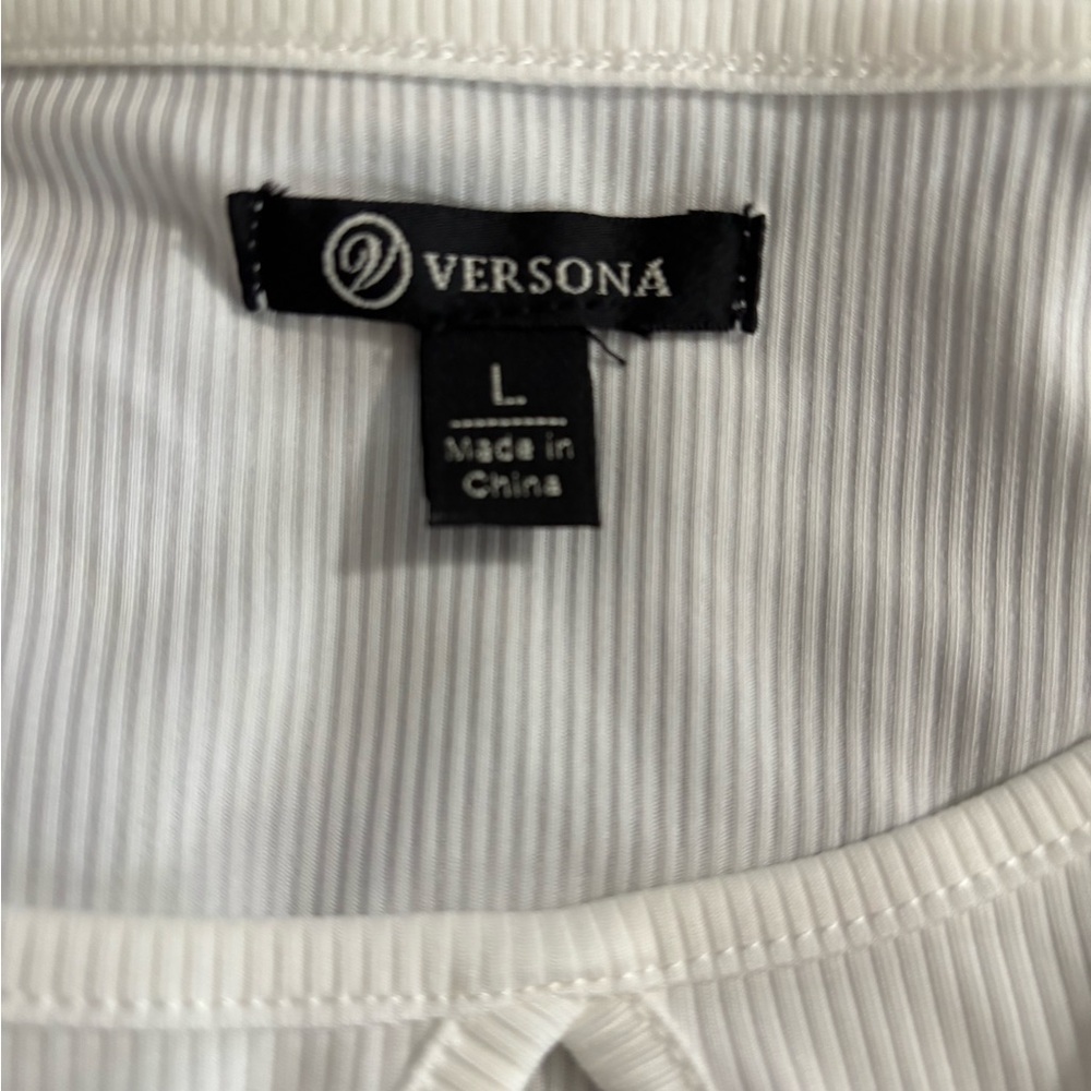 Versona White Ruched Tank Top‎ - Picture 2 of 4